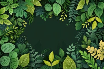 Fototapeta premium Lush Greenery Vector Seamless Pattern for Textile Design