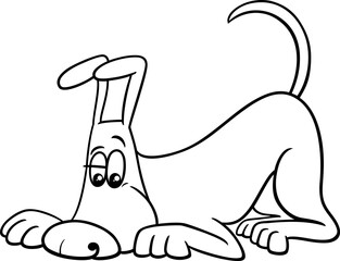 funny cartoon sniffing brown dog comic animal character - 783036184