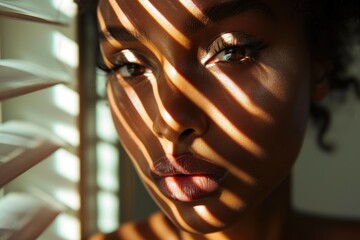 Radiant Black Beauty: Close-Up Portrait