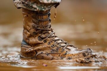 Boots Submerged in Water