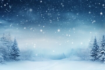 Snowy landscape with space for your winter retreat invitation.