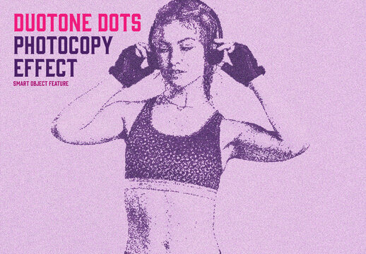 Duotone Dots Photocopy Effect