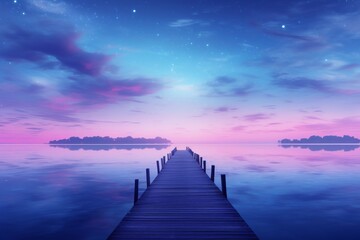 Fototapeta premium Serene and peaceful dock stretching out into the calm waters