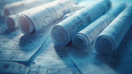 Rolls of Architectural Blueprints