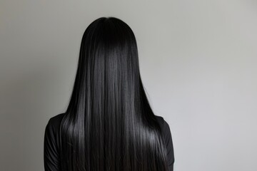 Sleek Black Hair: Korean Beauty from Behind