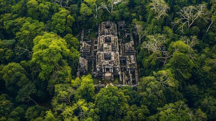 Obraz premium Lost Temple in the Jungle's Embrace