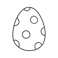 Cute decorated Easter egg isolated on white background. Vector hand-drawn illustration in doodle style. Perfect for holiday designs, cards, logo, decorations.