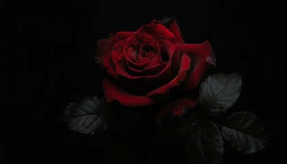 Dark rose on black background ,rose, red, flower, love, black, nature, beauty, beautiful, 