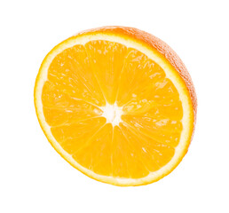 Half of fresh ripe orange isolated on white