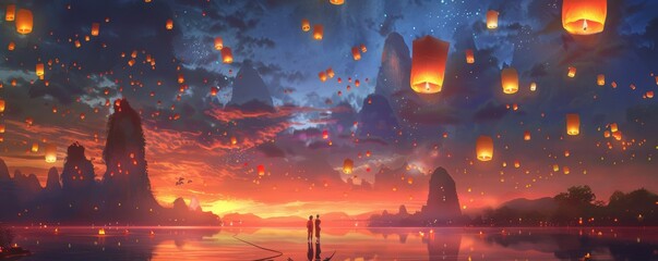 Songkrans eve lantern release a sky alight with hopes and dreams for the New Year