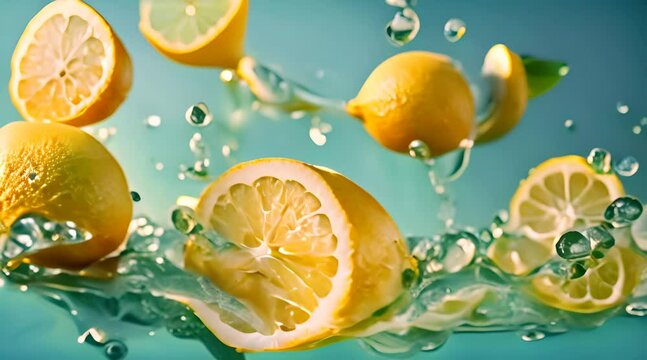 lemons and water splash