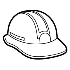 Simplistic vector icon of a safety hat, suitable for construction-themed designs.