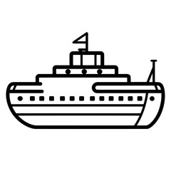 Minimalist vector icon of a toy ship, great for maritime-themed designs.