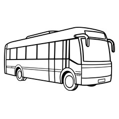 Simple vector icon of a bus for transportation designs.