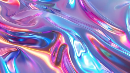 Holographic 3D effect with iridescent colors and holographic textures