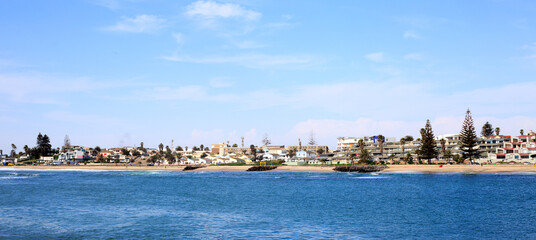 Panoramic view of Swakopmund Promenade - taken from the pier.  A pretty seaside town with Dutch...
