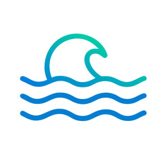 Obraz premium Ocean Wave icon vector graphics element silhouette sign symbol illustration on a Transparent Background