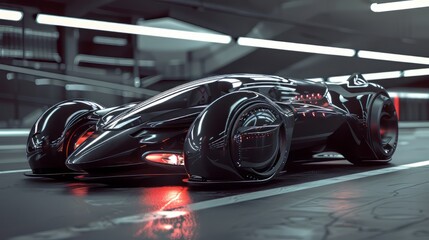 Subtle 3D glow accentuating the contours of a futuristic vehicle