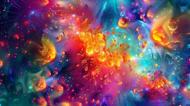 Vibrant dispersion backdrop with a kaleidoscope of colors and patterns