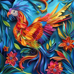 Obraz premium Color paper cut illustration