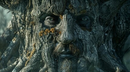 Everlasting wisdom symbolized in the patient gaze of an ancient tree