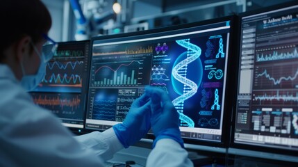 Scientist Analyzing Genetic Data