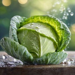 fresh cabbage on the water