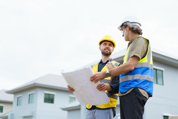 Businessman talking with a contractor.