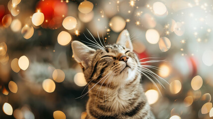 A Happy Cat in new year party festival.