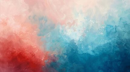 Calm design with abstract composition background painted in serene hues of red and blue.