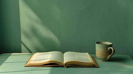 Green-Backed Open Notebook with Space for Ideas