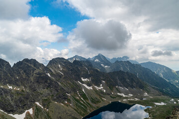 View from Koprovsky stit mountain peak in High Tatras mountains in Slovakia