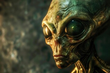 Martian Encounter. An Extraterrestrial Alien from Mars in a Mysterious Science Fiction Space Setting