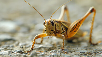 Closeup of a cricket with a blurry background.Depth of Field