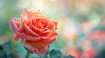 Close-up of a single rose, soft-focus background.