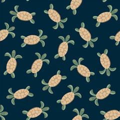 Vector isolated illustration of pattern with turtles.