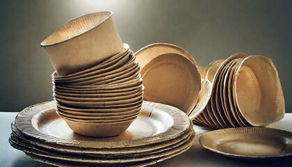 Paper plates used for recycling. style life