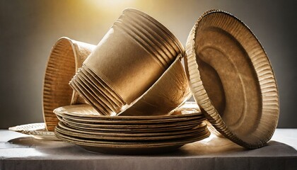 Paper plates used for recycling. style life