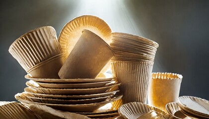 Paper plates used for recycling. style life