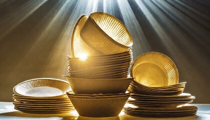 Paper plates used for recycling. style life