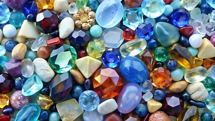 abstract background of their gems of different colors - obrazy, fototapety, plakaty