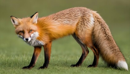 Naklejka na ściany i meble A-Fox-With-Its-Tail-Wrapped-Around-Its-Body-