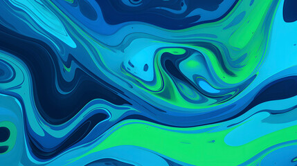 Obraz premium Artistic green paint swirl flow abstract graphic poster web page PPT background