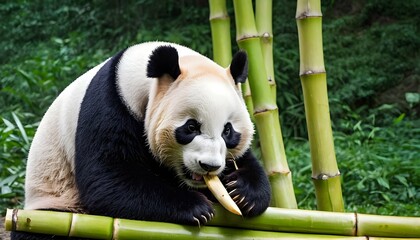 A-Giant-Panda-Snacking-On-A-Bamboo-Shoot-