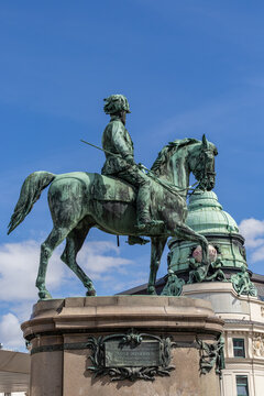 Vienna, Austria A horseback statue of Franz Joseph on Albertinaplatz