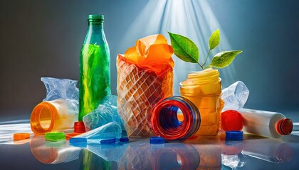 Recycled plastic products. style life, backlight.