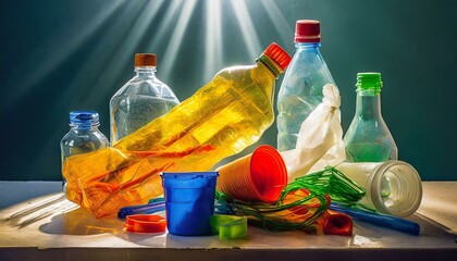 Recycled plastic products. style life, backlight.