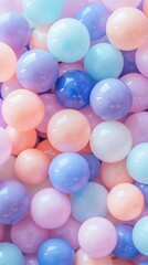 pastel color plastic balls background, ball pit, kids party background