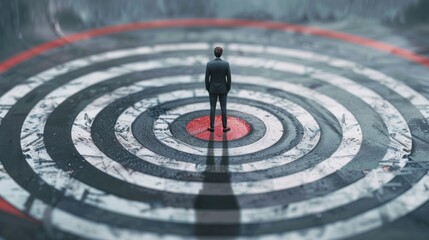 Targeting the business concept.Vision of businessman towards