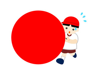 大玉転がしのイラスト2